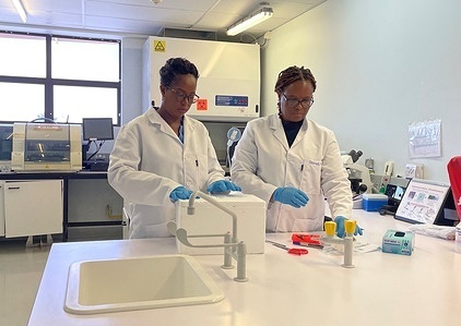  Two Medical Lab Scientists at the National Health Laboratory, Gaborone