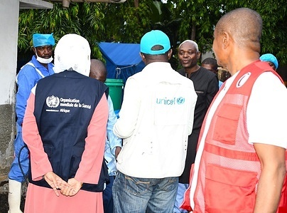 Visit to the CTC of the CHRI of Hombo, island of Anjouan, Union of the Comoros. The emergency manager of the WHO Comoros office, accompanied by the Minister of Health and partners in joint supervision. Comoros declared a cholera epidemic on February 2, 2024.